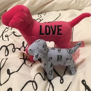 Pink dog and mini dog