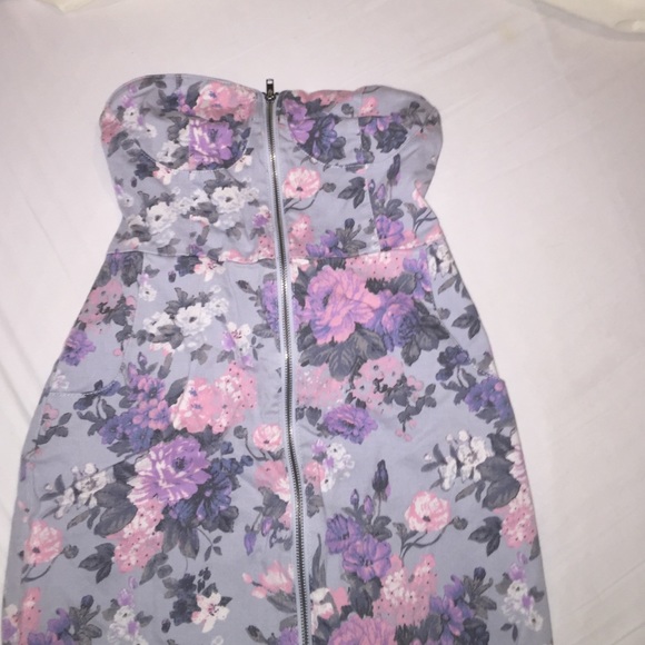 Kimchi Blue flower denim strapless dress