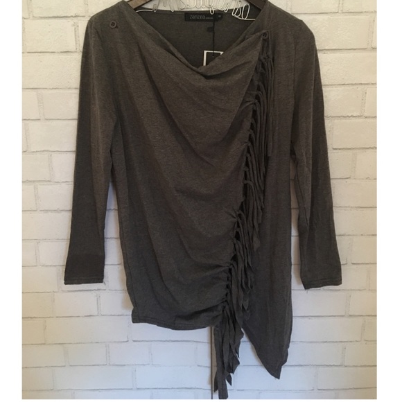 🆑❣️1 Left❣️5⭐️ Sizes Longsleeve Fringe Wrap Tunic - Picture 3 of 4