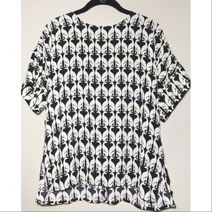 H&M Black & White Dog Print Shirt