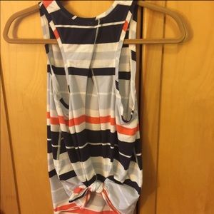 Lululemon Striped Cotton-y Open Back Tank