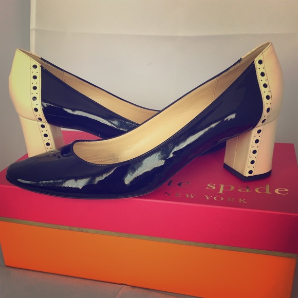 Kate Spade patent leather 2 tone heels