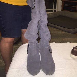 Naughty Monkey grey knee high boots