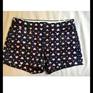 J. Crew Heart Dot Print City Fit 3"  Shorts