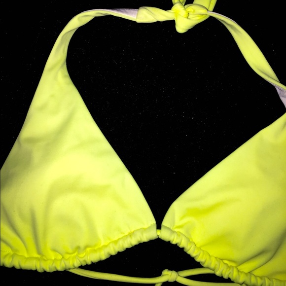 Victoria Secret String Neon Yellow Bikini Top - Picture 1 of 3