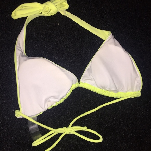 Victoria Secret String Neon Yellow Bikini Top - Picture 2 of 3