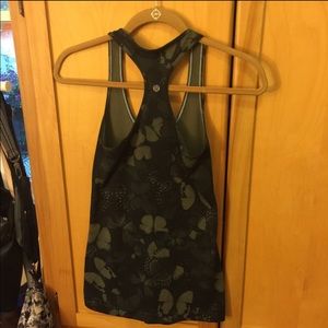 Lululemon Racerback Green Butterfly Print Sz6