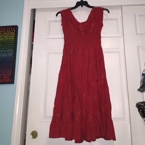 Red dress bought in Mexico