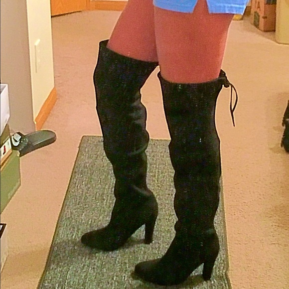 NEW black suede over the knee boots