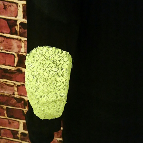 Sequin Elbow Patch Solid Top - Picture 2 of 4