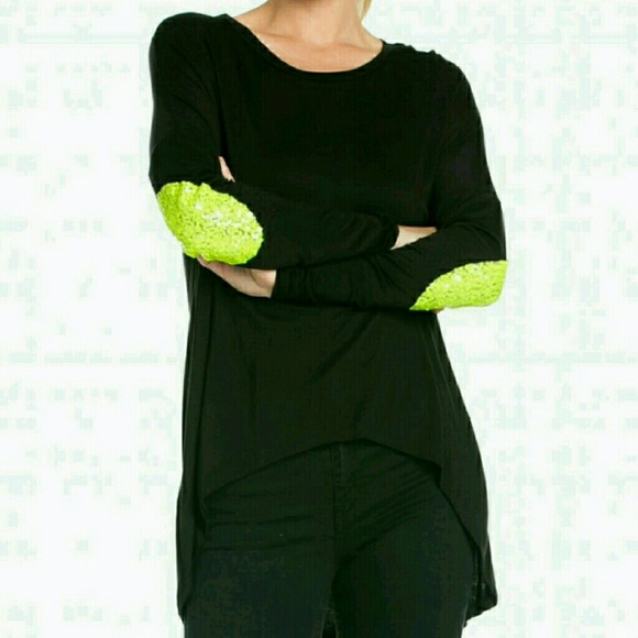 Sequin Elbow Patch Solid Top - Picture 4 of 4