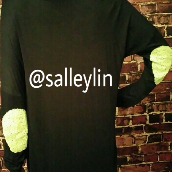 Tops - Sequin Elbow Patch Solid Top