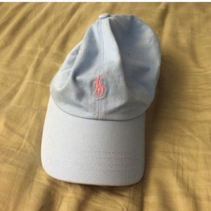 Light blue and pink polo hat