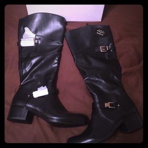 Alfani Fidoe ' Faux Leather Boots 8m Wide Calf