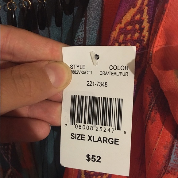 NWT City Triangle Orange & Blue Dress Size XL - Picture 4 of 8