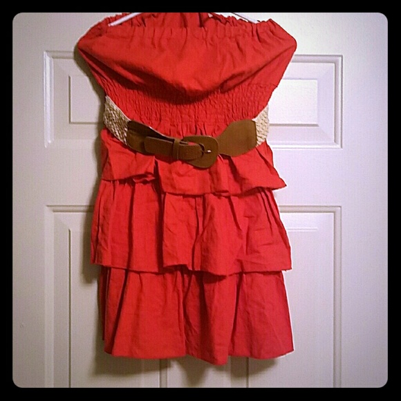Strapless mini dress