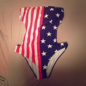 Patriotic one piece bathing suit