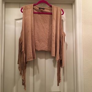 Faux Suede Fringe Vest Plus Size 3X
