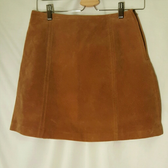 Brown Vintage Leather Skirt