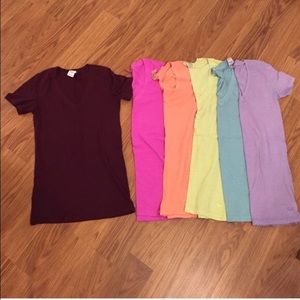 PINK XS vnecks - Maroon, hot pink, blue, lavender