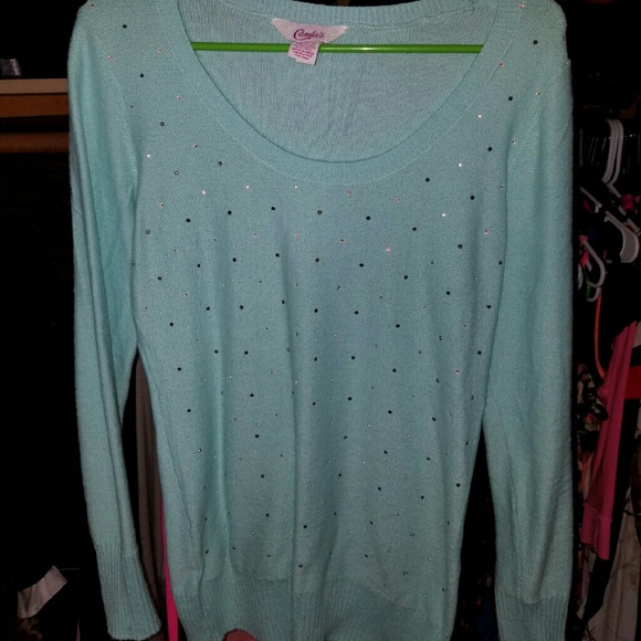 Blue dazzled sweater