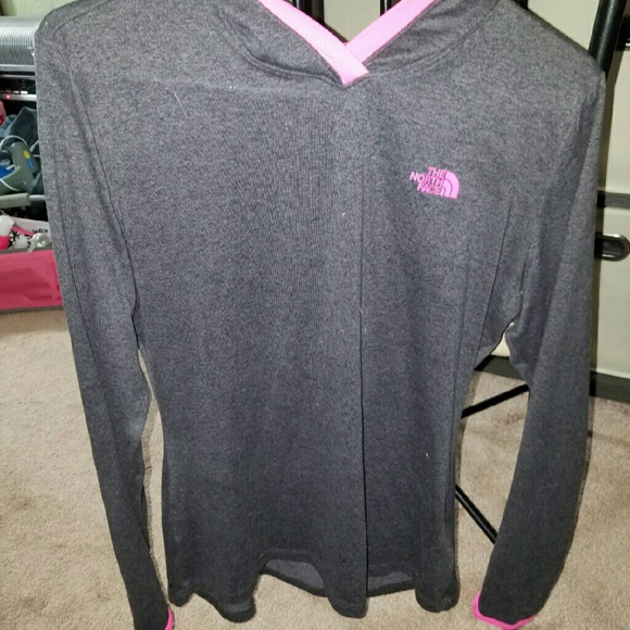 North face grey and pi k hooded layer