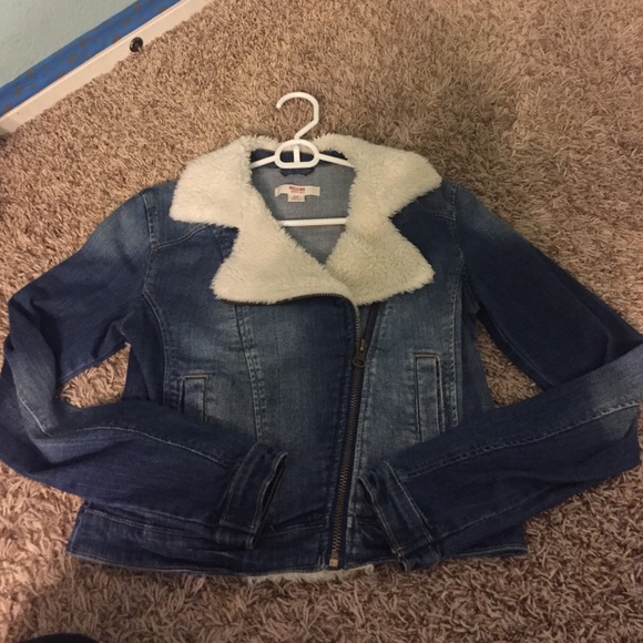 fur jean jacket