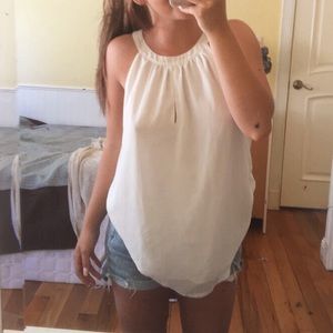 White halter tank top