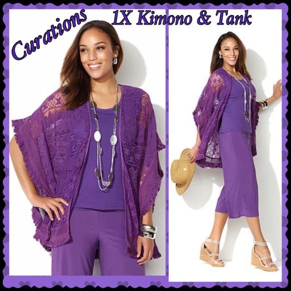 ❌SOLD❌💜NEW Curations Kimono &Tank 1X - Picture 4 of 5