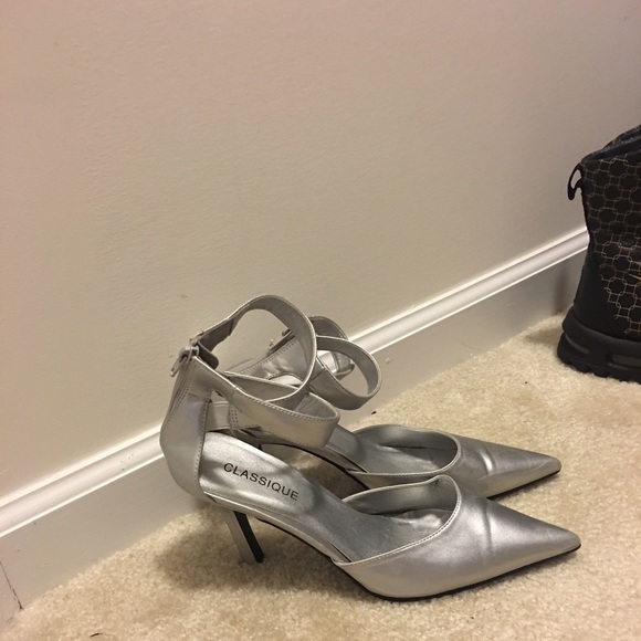 Silver High-Heel Ladies Shoes