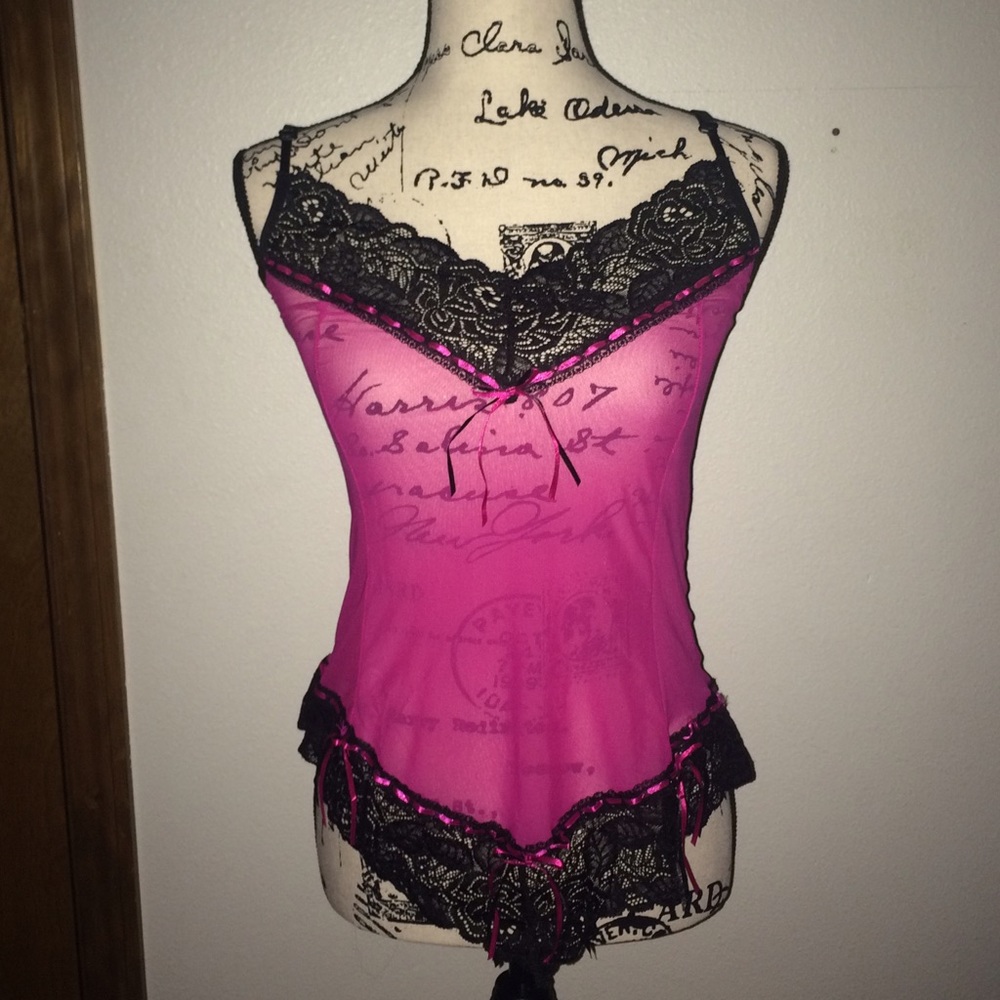 Lingerie: Pink & Black 2 Piece