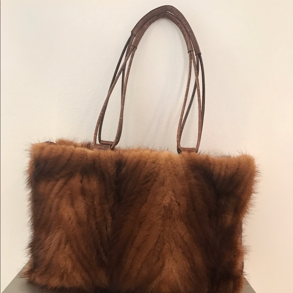 Authentic Paolo Masi Italian mink handbag