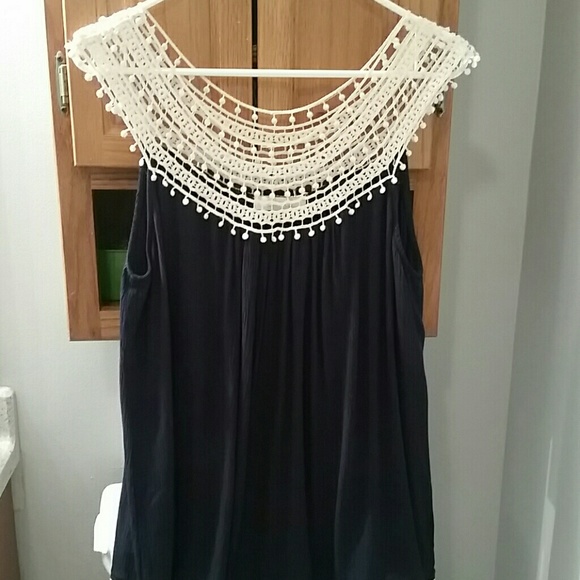 Dark blue, flow tank shirt