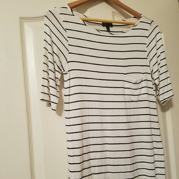 Navy and White Striped 3/4 Pocket Tee