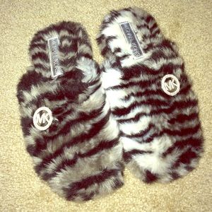 Michael Kors fuzzy slippers
