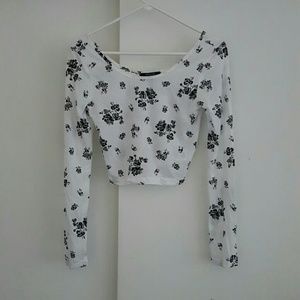 Pac Sun Long-Sleeve Floral Crop Top