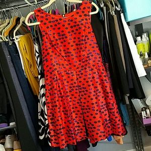 Kensie Polkadot Fit and Flare Skater Dress