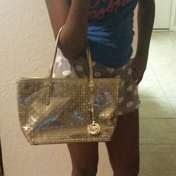 Gold authentic Michael Kors purse