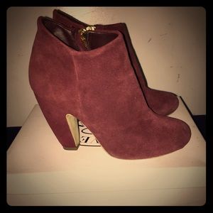 Wine Suede Steve Madden Panelope Booties