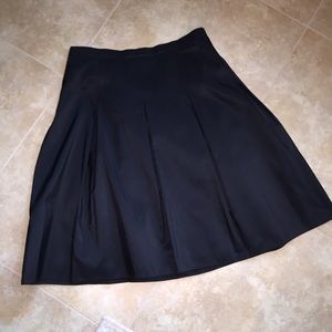 Pleated Black Midi Skirt