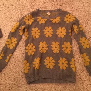 Grey sweater w/ yellow flowers
