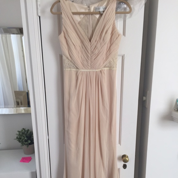 Monique Lhuilliuer champagne bridesmaids dress
