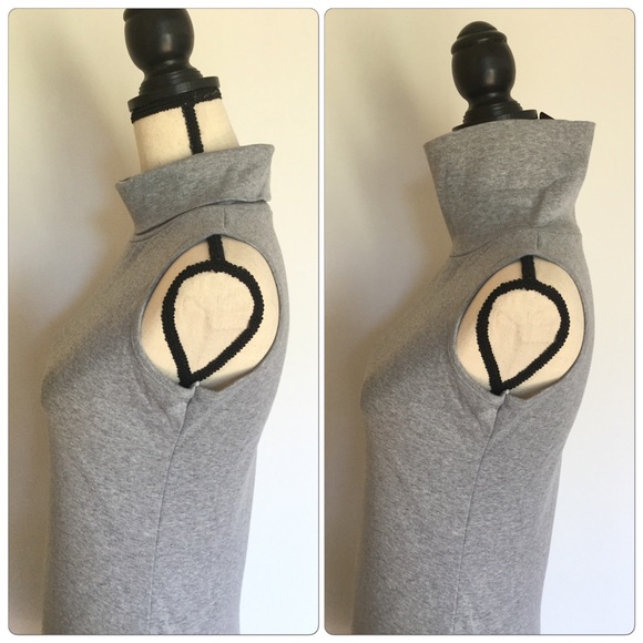 Chic High Collar Slim Solid Bodycon Mini Dress - Picture 4 of 4