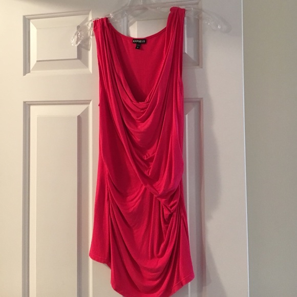 Pink/coral colored Express drape top