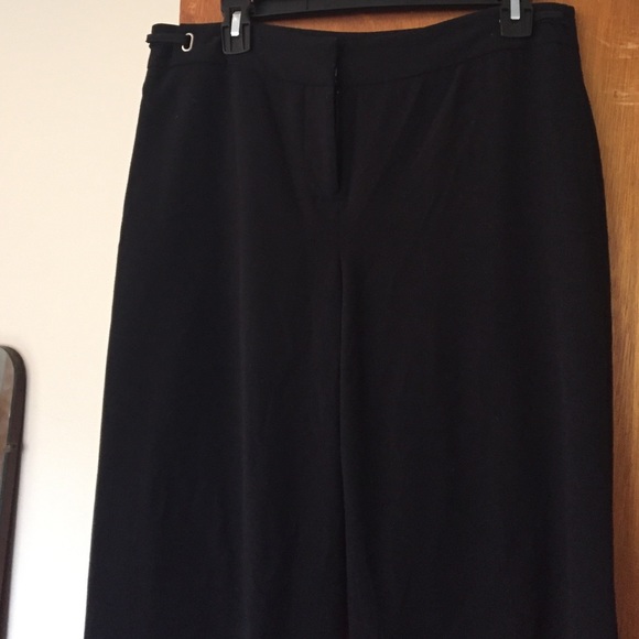Black wide leg trouser pants