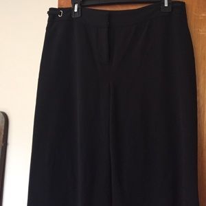 Black wide leg trouser pants