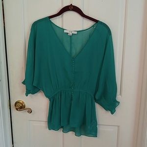 Teal peasant shirt