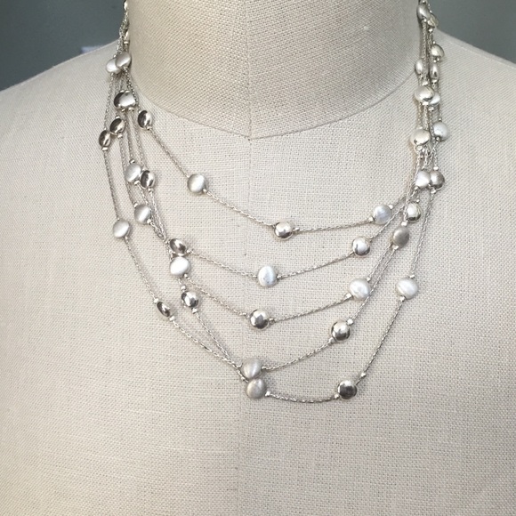 Stella and dot multi tear 925 Sterling necklace