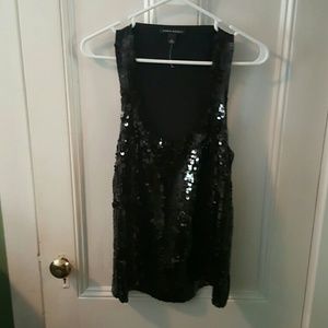 Black  sequenced  tank top