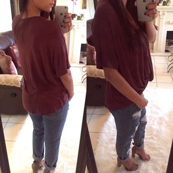 | SOLD | Dark Rust 'Twist Me' Top - Picture 2 of 3
